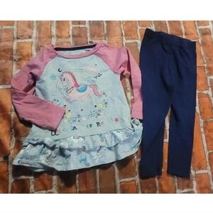 TU Girls Set Sz 2/3 2t 3t Unicorn